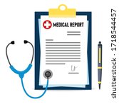 medical report placed on... | Shutterstock .eps vector #1718544457