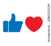 flat hand like social network... | Shutterstock .eps vector #1080153104