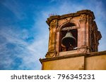 Ancestral bell tower and bell in old church