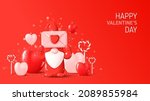 happy valentine's day holiday... | Shutterstock .eps vector #2089855984