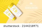 sunscreen ad banner template.... | Shutterstock .eps vector #2144218971
