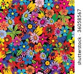 seamless colorful floral... | Shutterstock . vector #36058567