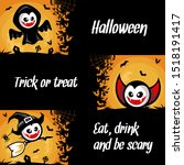 halloween cartoon banner... | Shutterstock .eps vector #1518191417