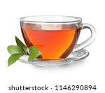 Glass cup of hot aromatic tea...