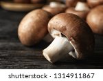 Fresh Champignon Mushrooms On...