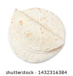 Small photo of Corn tortillas on white background, top view. Unleavened bread