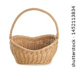 Empty wicker picnic basket on...
