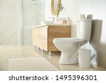 White Toilet Bowl In Modern...