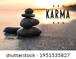 Karma Concept. Stones On Sand...