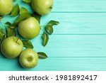 Fresh Ripe Green Apples With...