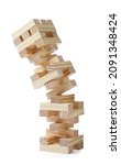 Jenga tower made of wooden...