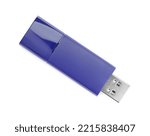 Blue Usb Flash Drive Isolated...