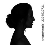 Silhouette of woman isolated on ...