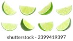 Lime wedges on white background ...