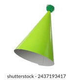 One green party hat isolated on ...