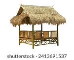 Bamboo hut isolated on white