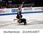 Small photo of NASHVILLE, TN, U.S.A. - JAN. 8, 2021: Ashley Cain-Gribble and Timothy LeDuc compete in the free skate that helped them win the gold medal at the U.S. National Figure Skating Championships.