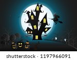 halloween day pumpkins with... | Shutterstock .eps vector #1197966091