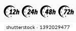 12  24  48 and 72 hours clock... | Shutterstock .eps vector #1392029477