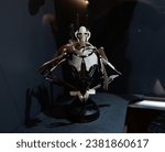 Small photo of 29 October 2023, Istanbul, Turkiye: Star Wars character named General Grievous photographed during the Fans of the Galaxy Exhibition at Istanbul Cinema Museum.