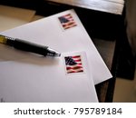 American flag stamps on letters ...