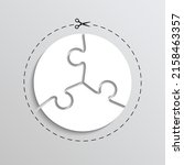 scissor with dash cut line. dot ... | Shutterstock .eps vector #2158463357