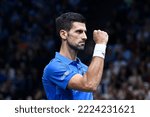 Small photo of Novak Djokovic of Serbia during the Rolex Paris Masters, ATP Masters 1000 tennis tournament, on November 5, 2022 at Accor Arena in Paris, France.