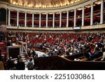 Small photo of General view (overview atmosphere illustration) during a session of questions to the government at The National Assembly in Paris, France on January 17, 2023.