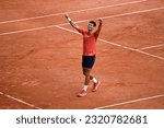 Small photo of Novak Djokovic during the French Open final, Grand Slam tennis tournament on June 11, 2023 at Roland Garros stadium in Paris, France.