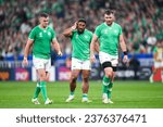 Small photo of Bundellu Bundee Aki Jonathan Johnny Sexton and Peter O'Mahony during the World Cup RWC XV rugby union match South Africa (Springboks) VS Ireland on September 23, 2023 at Stade de France in Paris.