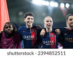Small photo of Elisa De Almeida and Jackie Groenen during the Women's Champions League football (soccer) match Paris Saint-Germain (PSG) VS Manchester United in Paris, France on October 18, 2023.