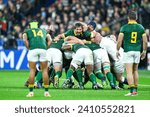 Small photo of Eben Etzebeth and George Martin in a maul during the Rugby union World Cup XV RWC match between England and South Africa Springboks at Stade de France in Saint-Denis near Paris on October 21, 2023.