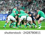 Small photo of Peter O'Mahony and Pierre Schoeman during a maul during the Rugby union World Cup XV RWC match between Ireland and Scotland at Stade de France in Saint-Denis near Paris on October 7, 2023.