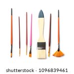 paint brushes on white... | Shutterstock . vector #1096839461