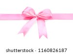 pink ribbon with bow on white... | Shutterstock . vector #1160826187