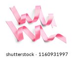 pink satin ribbons on white... | Shutterstock . vector #1160931997