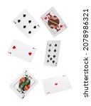 Poker playing cards isolated on ...