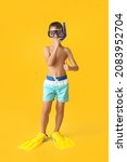 Little Boy With Snorkeling Mask ...