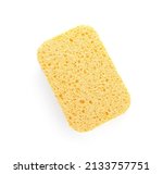 Yellow bath sponge on white...