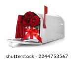 Mailbox with envelopes  roses...