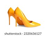 Pair of yellow high heeled...