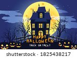 happy halloween scary... | Shutterstock .eps vector #1825438217