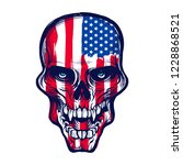 Skull With American Flag...
