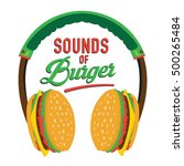 burger headphones illustration  ... | Shutterstock .eps vector #500265484