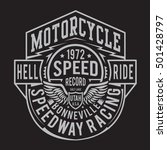 motorcycle racing typography  t ... | Shutterstock .eps vector #501428797