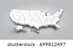3d map of united state of... | Shutterstock .eps vector #699812497