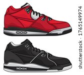 set vector lifestyle shoes ... | Shutterstock .eps vector #1765149974