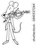 a mouse musician is playing a... | Shutterstock .eps vector #1840537264
