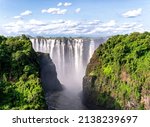 Victoria falls at high water, Zimbabwe