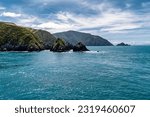Rugged  rocky coastline at the...